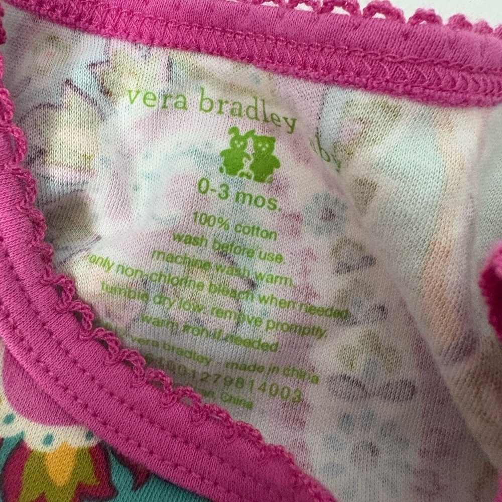 Vera Bradley Baby Tutti Frutti Footed Sleeper 0-3M - Picture 10 of 11